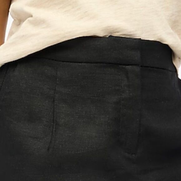 J. Crew Factory Elastic-back linen-blend pleated short in black NWT - Picture 5 of 14